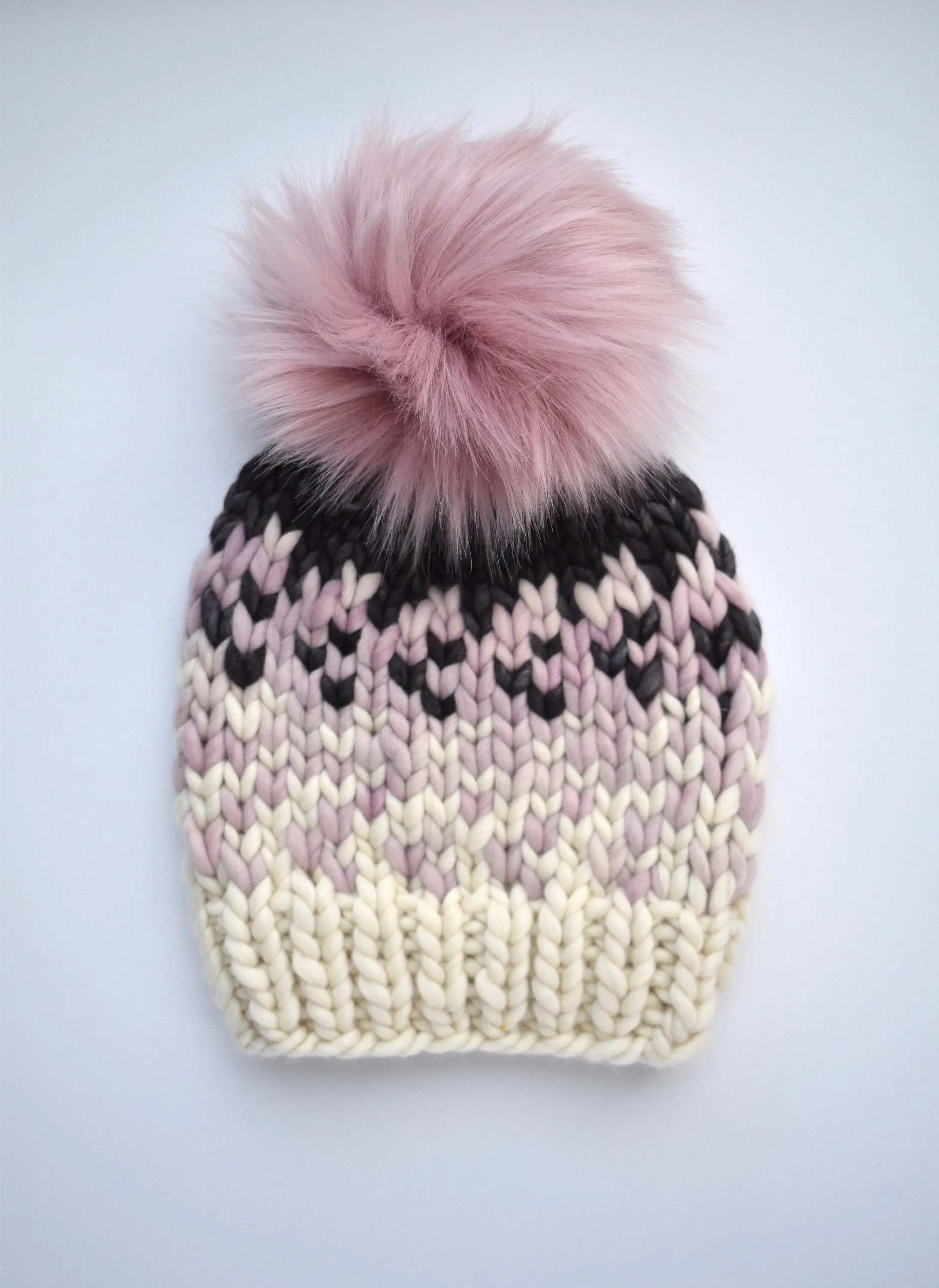 KNITTING PATTERN: Sunrise Hat, Easy Fair Isle Hat Knitting Pattern for Super Bulky Yarn