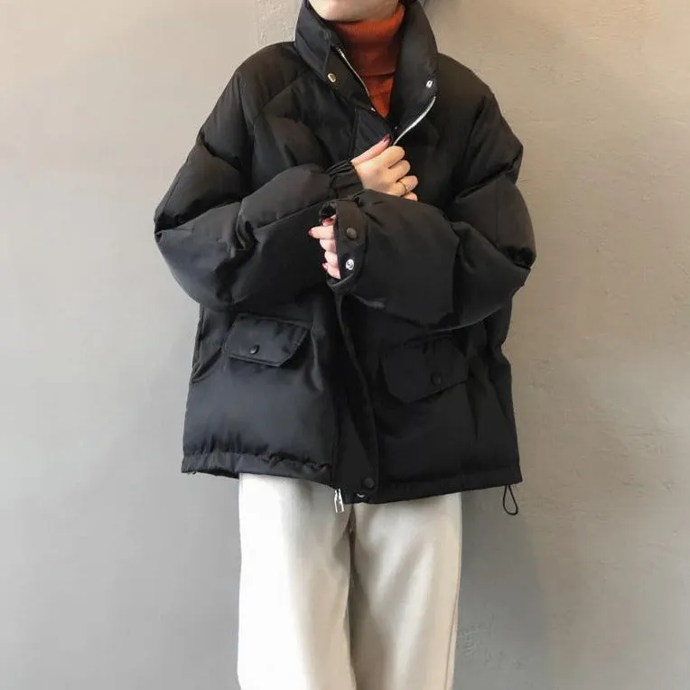 [Korean Style] Cozy Dropped Shoulder Short Puffer Jacket