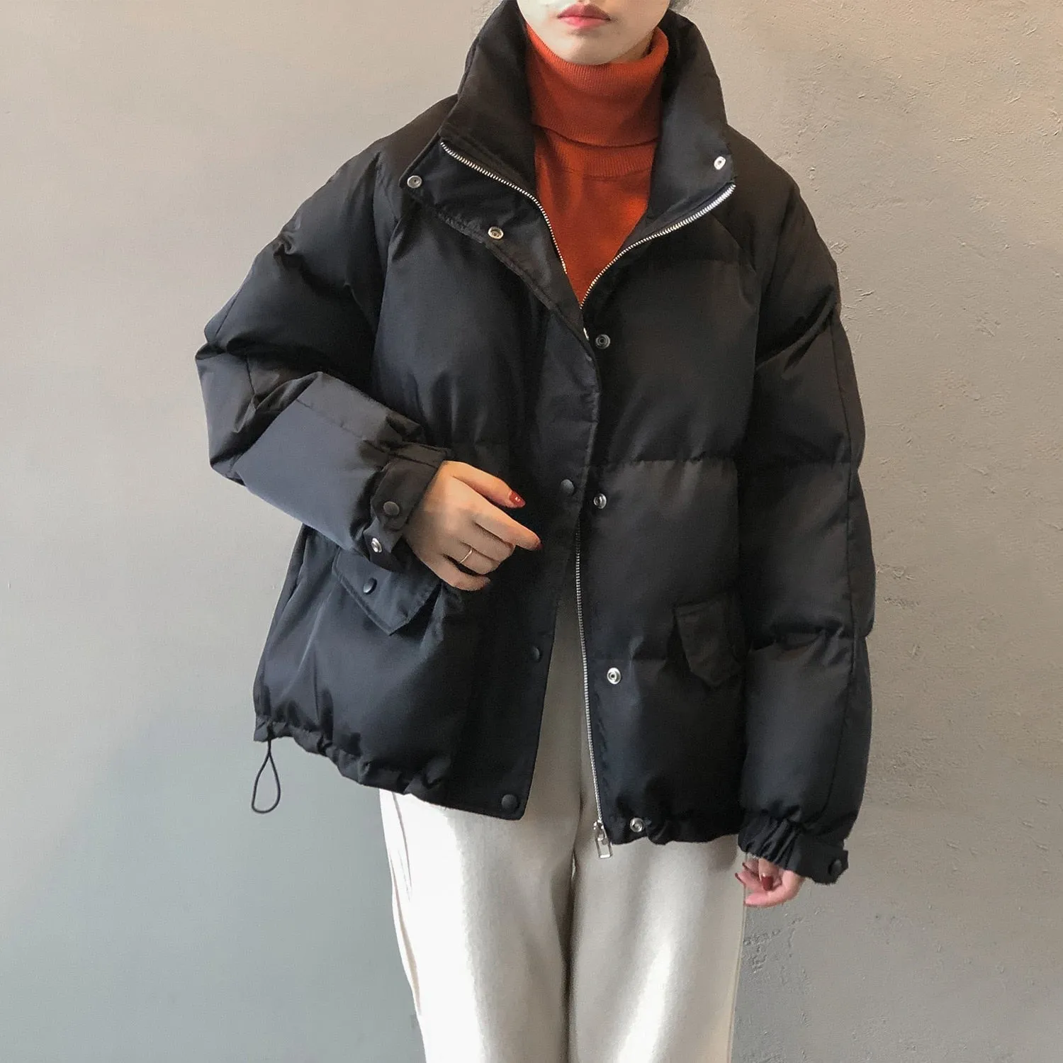 [Korean Style] Cozy Dropped Shoulder Short Puffer Jacket