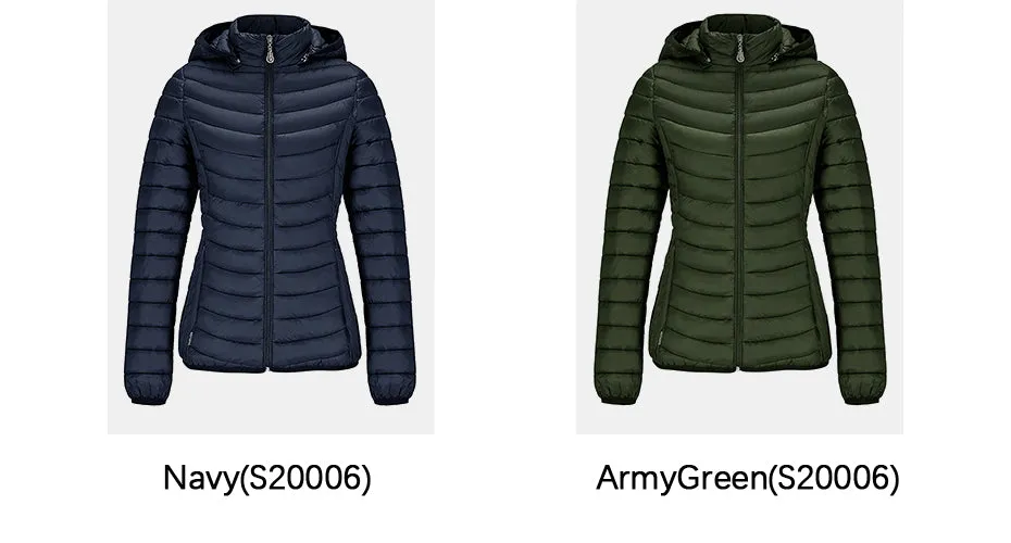 Ladies Padded Puffer Jacket Coat Ultralight Outdoor Clothes Outwear Slim Short Parka Portable Store In Bag