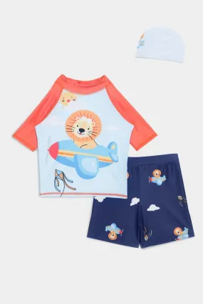 Leo Sky Explorer Boys T-shirt And Short Swim Set