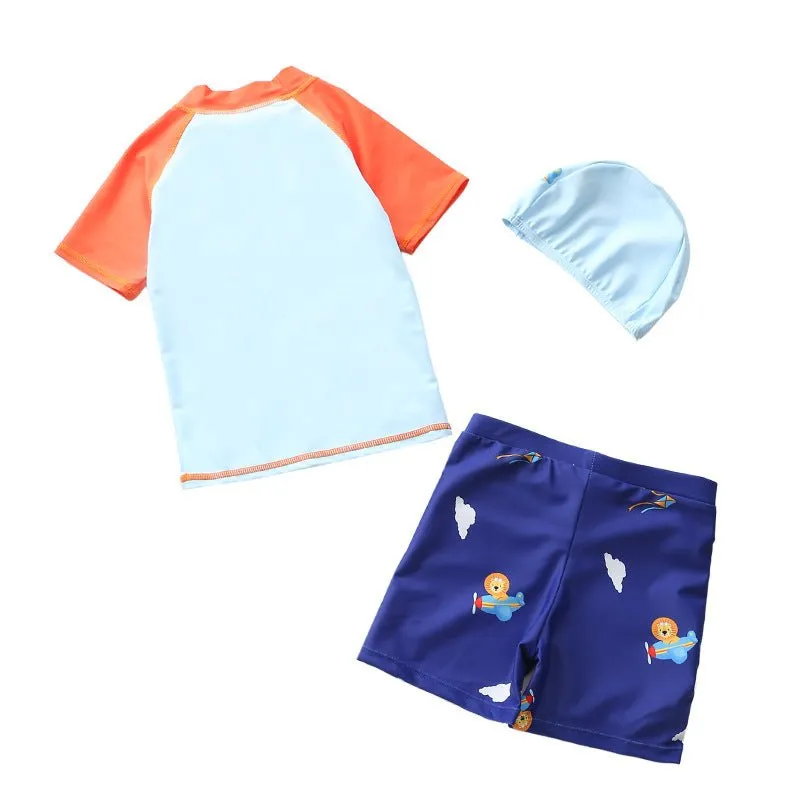 Leo Sky Explorer Boys T-shirt And Short Swim Set