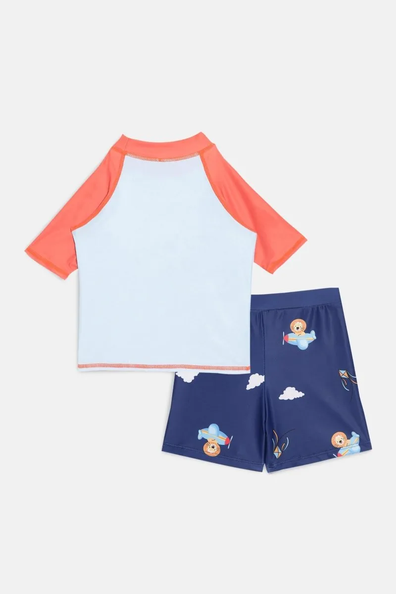 Leo Sky Explorer Boys T-shirt And Short Swim Set