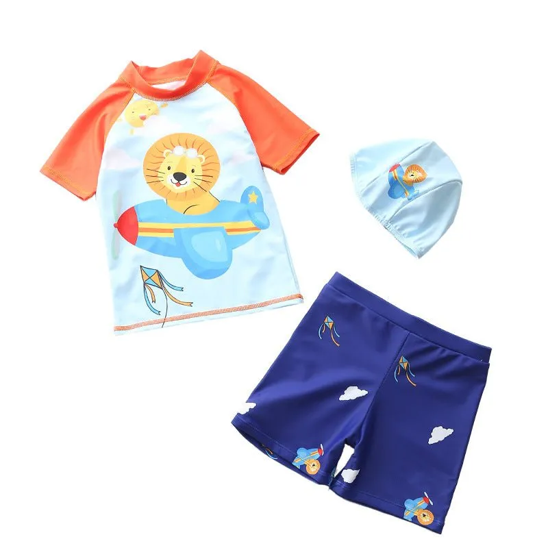 Leo Sky Explorer Boys T-shirt And Short Swim Set