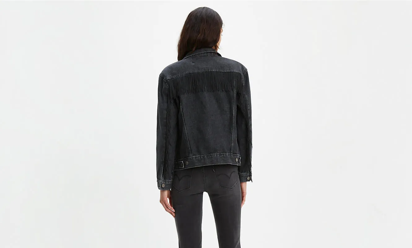 Levis Women's Fringe Ex Boyfriend Trucker Jacket