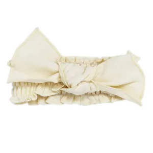 L'ovedbaby Organic Smocked Tie Headband - Buttercream