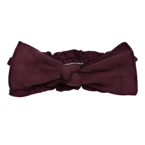 L'ovedbaby Organic Smocked Tie Headband - Plum