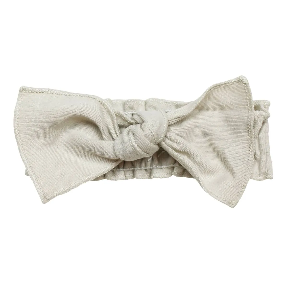 L'ovedbaby Organic Smocked Tie Headband - Stone