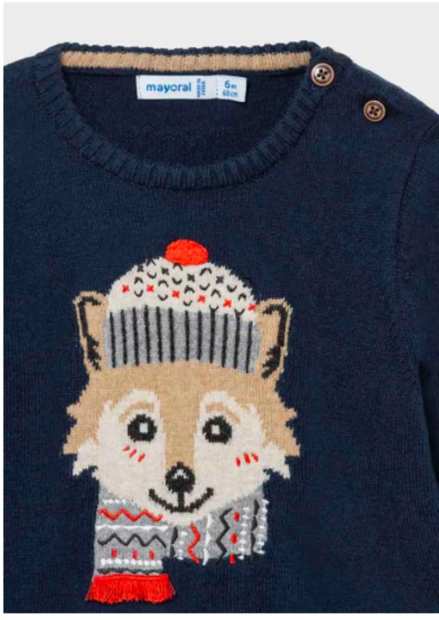 Mayoral Baby & Toddler Boys Fox Graphic Knit Navy Sweater