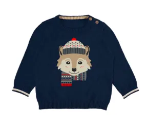 Mayoral Baby & Toddler Boys Fox Graphic Knit Navy Sweater