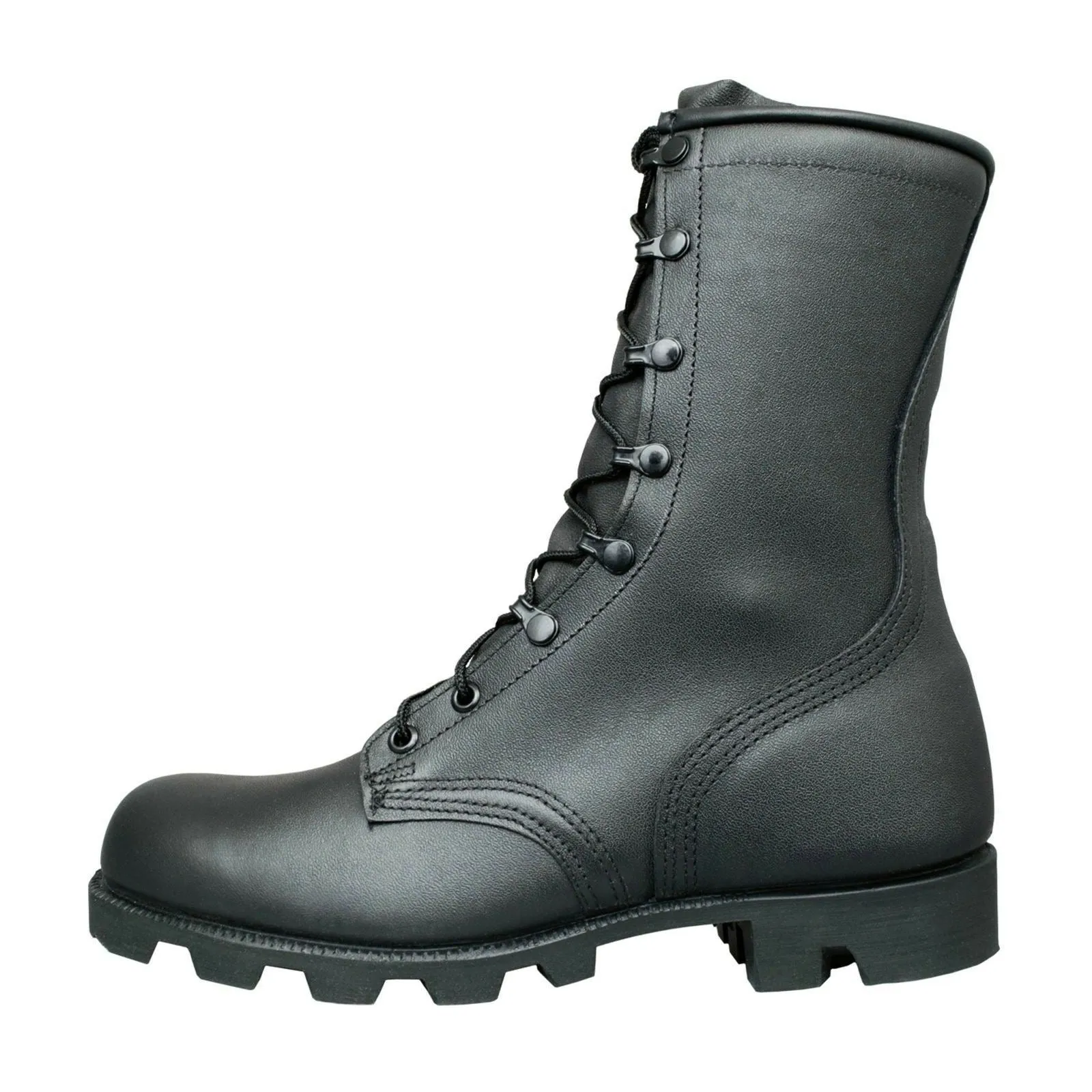 MCRAE 8" PANAMA Black Leather Boots