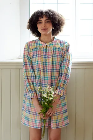 Mini Midhurst Dress in Rainbow Check