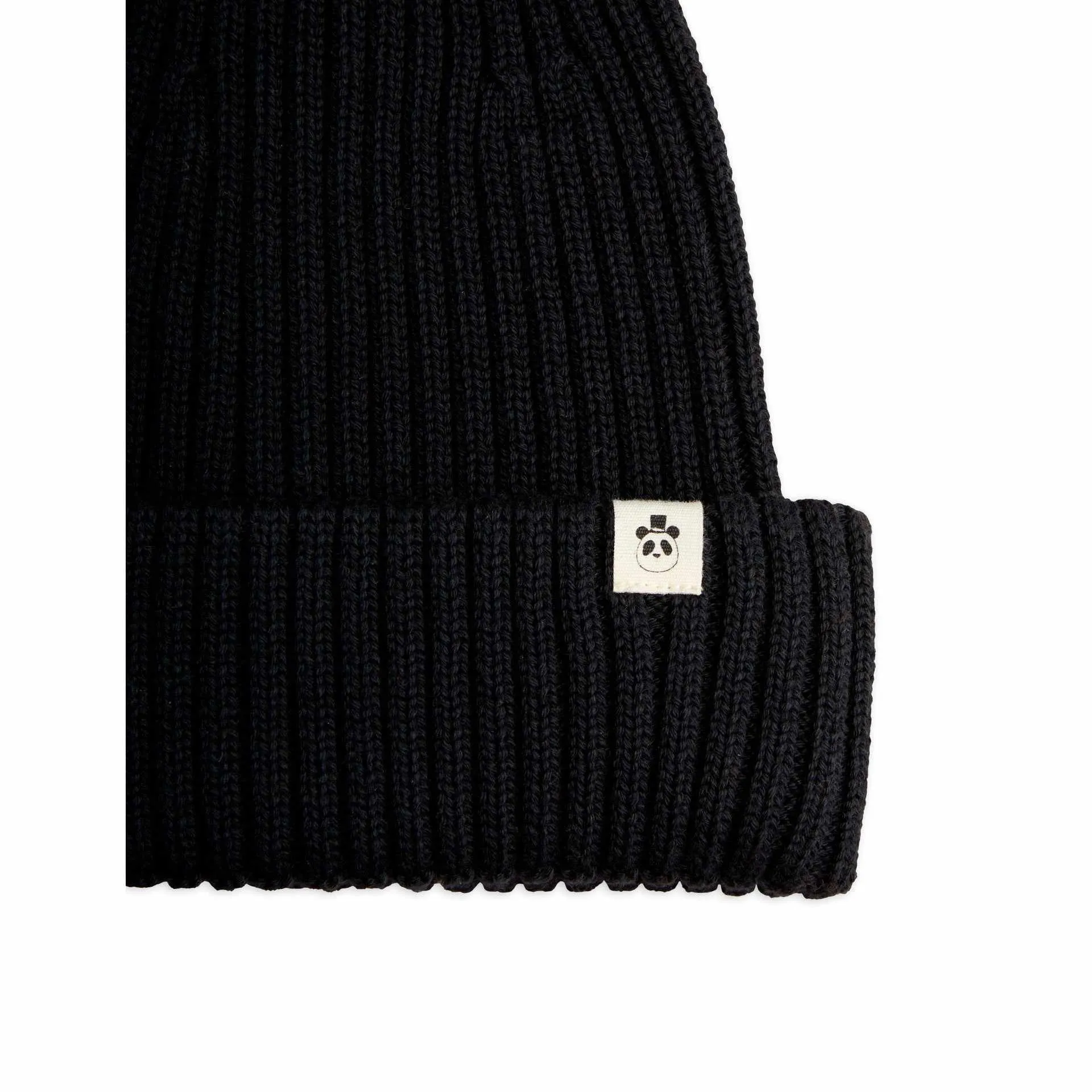 Mini Rodini - Black knit beanie hat