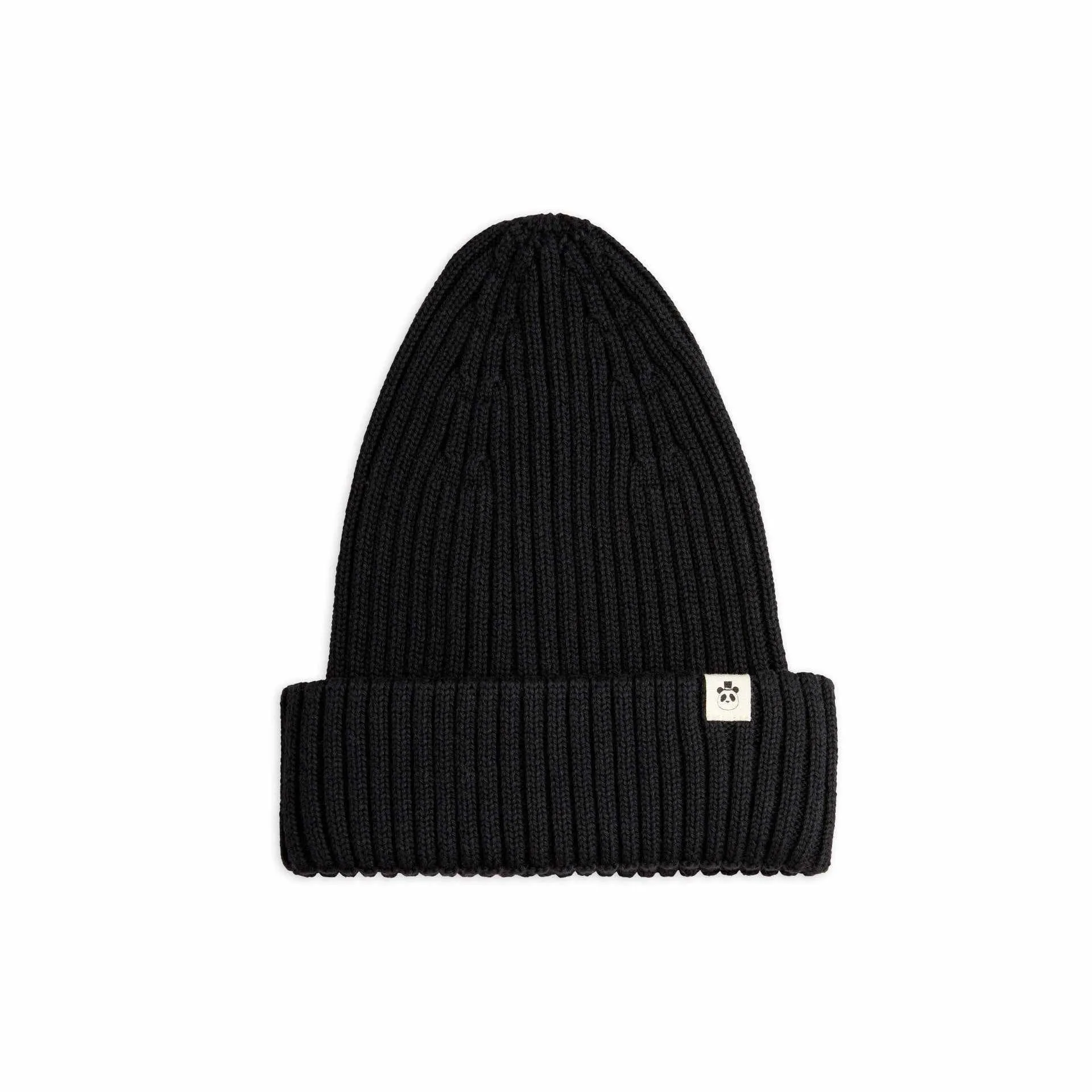 Mini Rodini - Black knit beanie hat