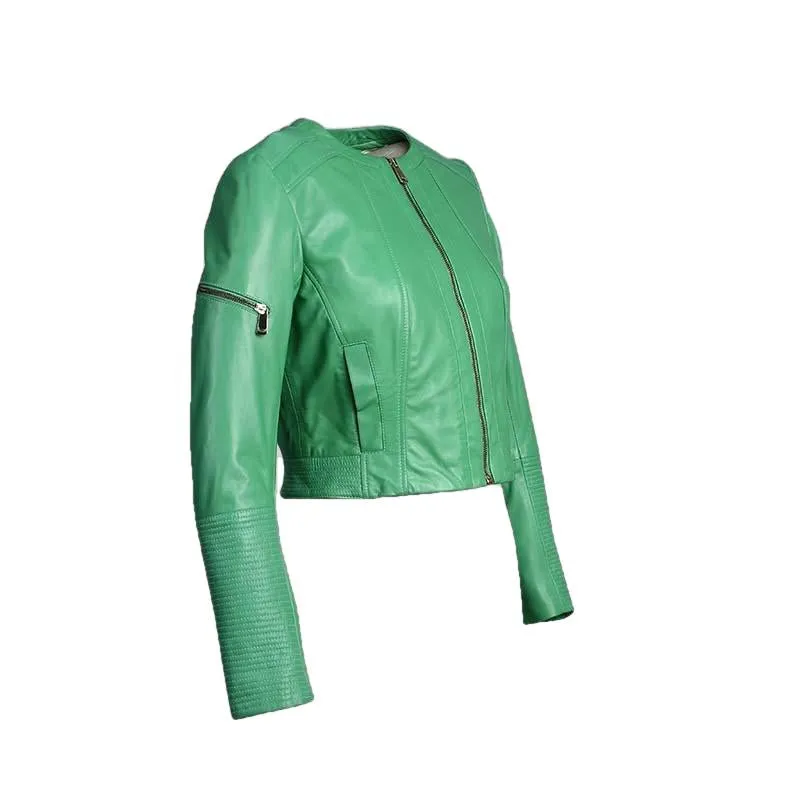 Minty Womens Short Leather Jacket