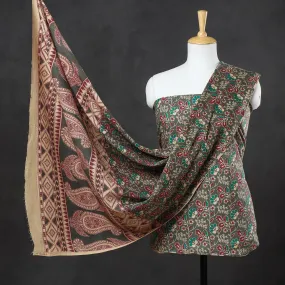 Multicolor - 2pc Kalamkari Printed Cotton Suit Material Set