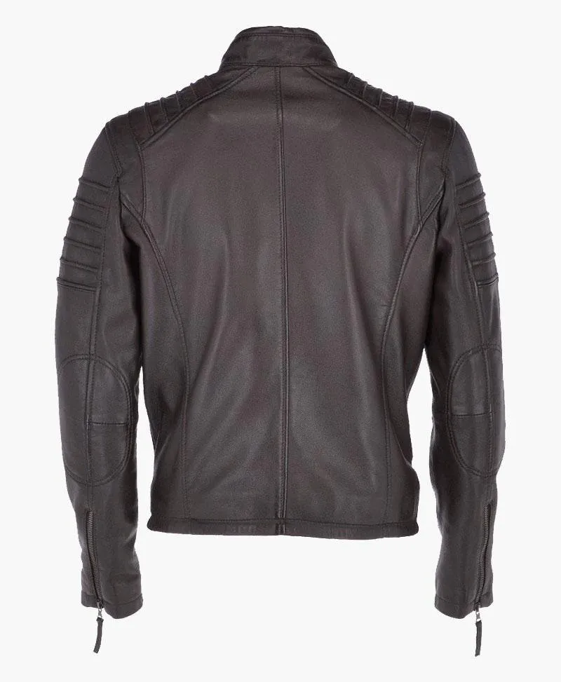 New Men's Authentic Genuine Leather Biker Jacket