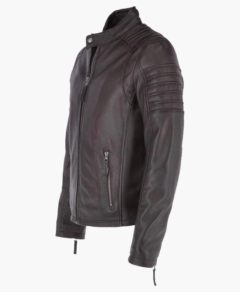 New Men's Authentic Genuine Leather Biker Jacket