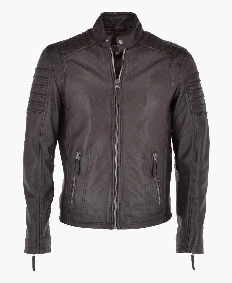 New Men's Authentic Genuine Leather Biker Jacket