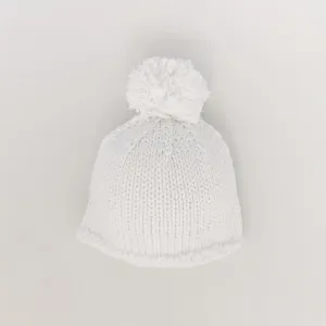 Newborn White Pom Pom Beanie Hat Infant