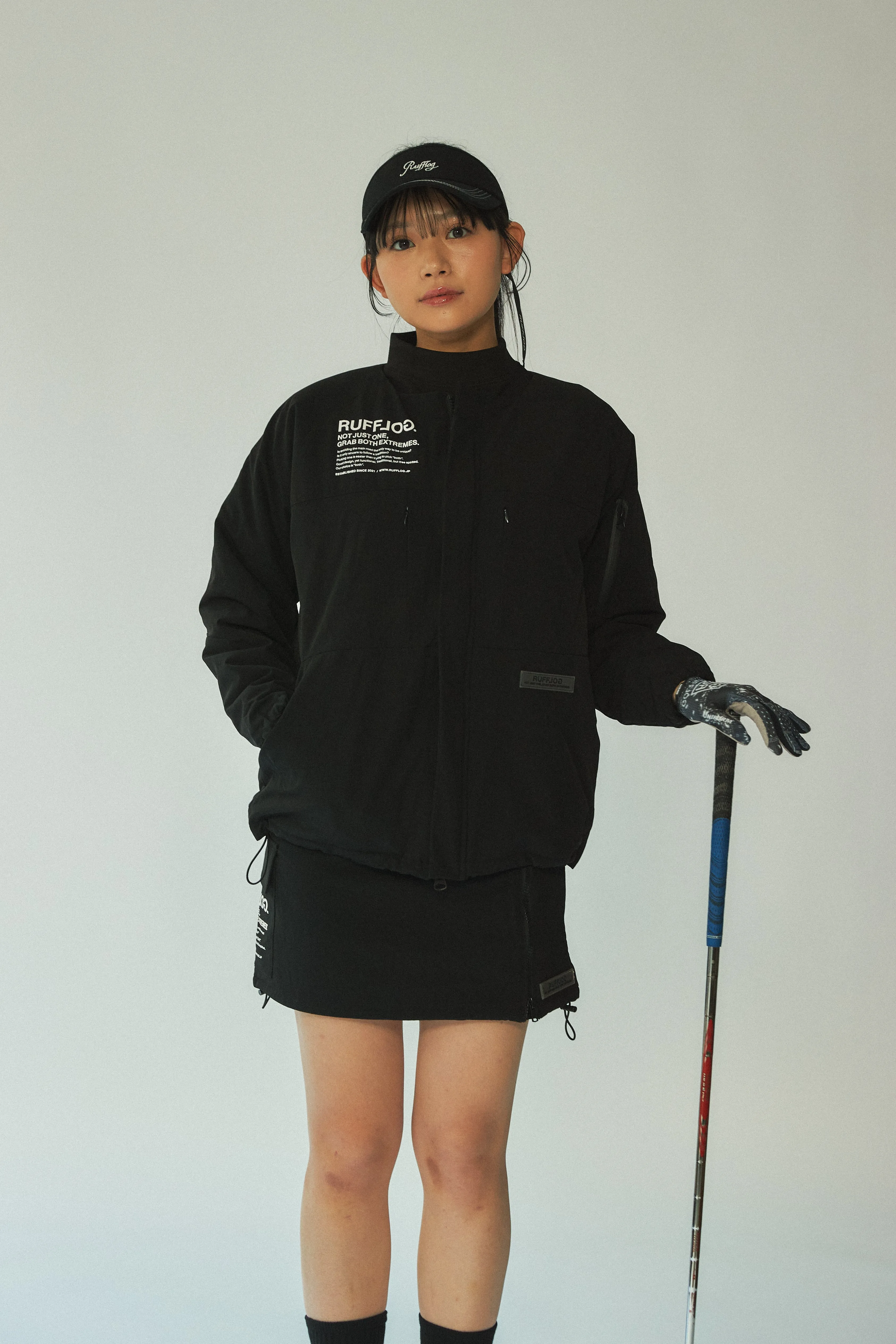 NO COLLAR PUFFER JACKET BLACK