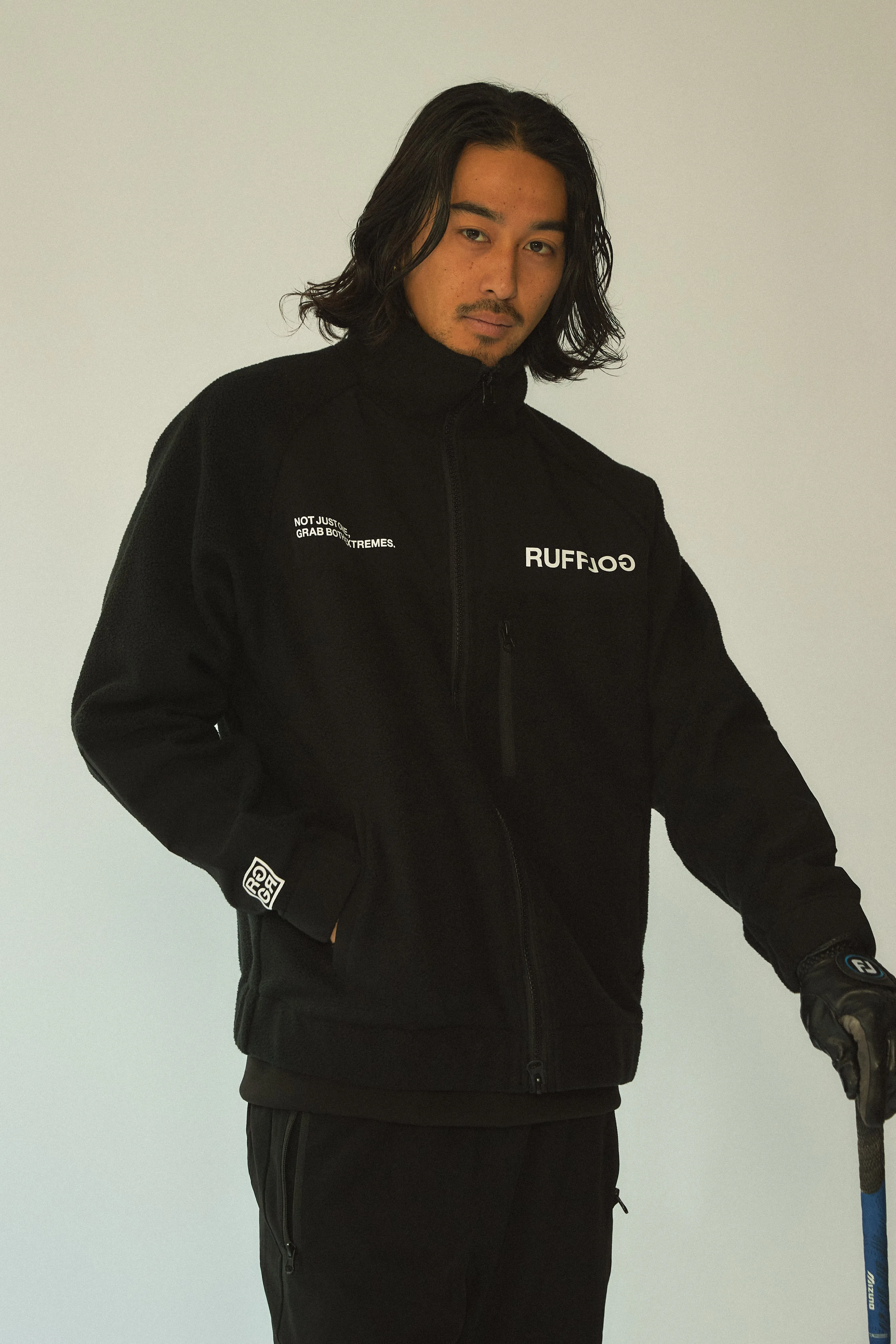 NO COLLAR PUFFER JACKET BLACK