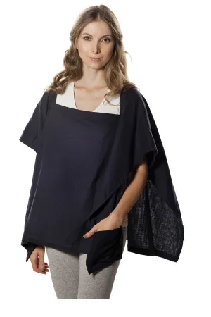 Nursing Cover  - 100% Cotton Muslin Navy Square