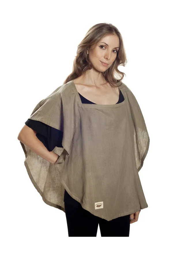 Nursing Cover  - 100% Cotton Muslin Olive Oval