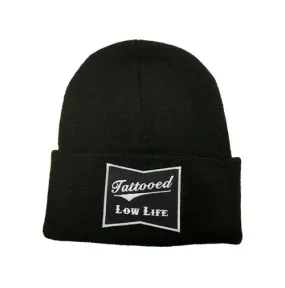 OG Tattooed Low Life Cuffed Knit Beanie-Black