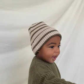 Olive Stripe Noa Beanie