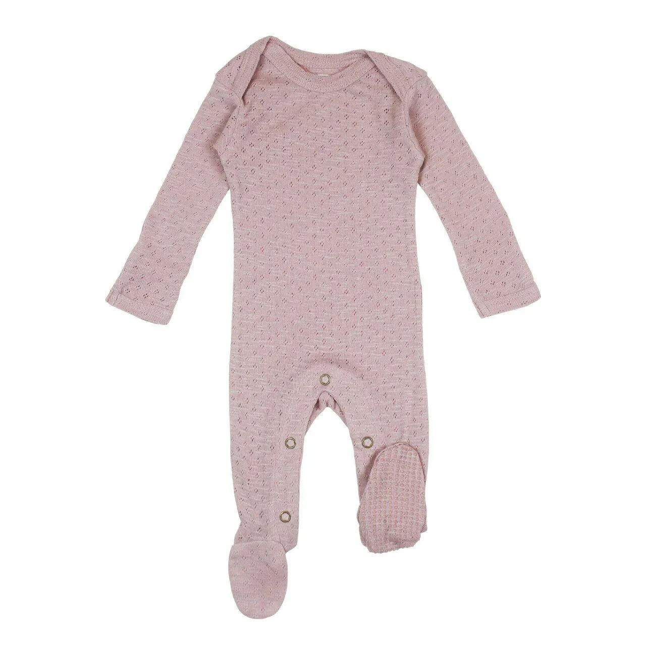 Organic Thistle Pink Pointelle Footed Romper