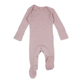 Organic Thistle Pink Pointelle Footed Romper