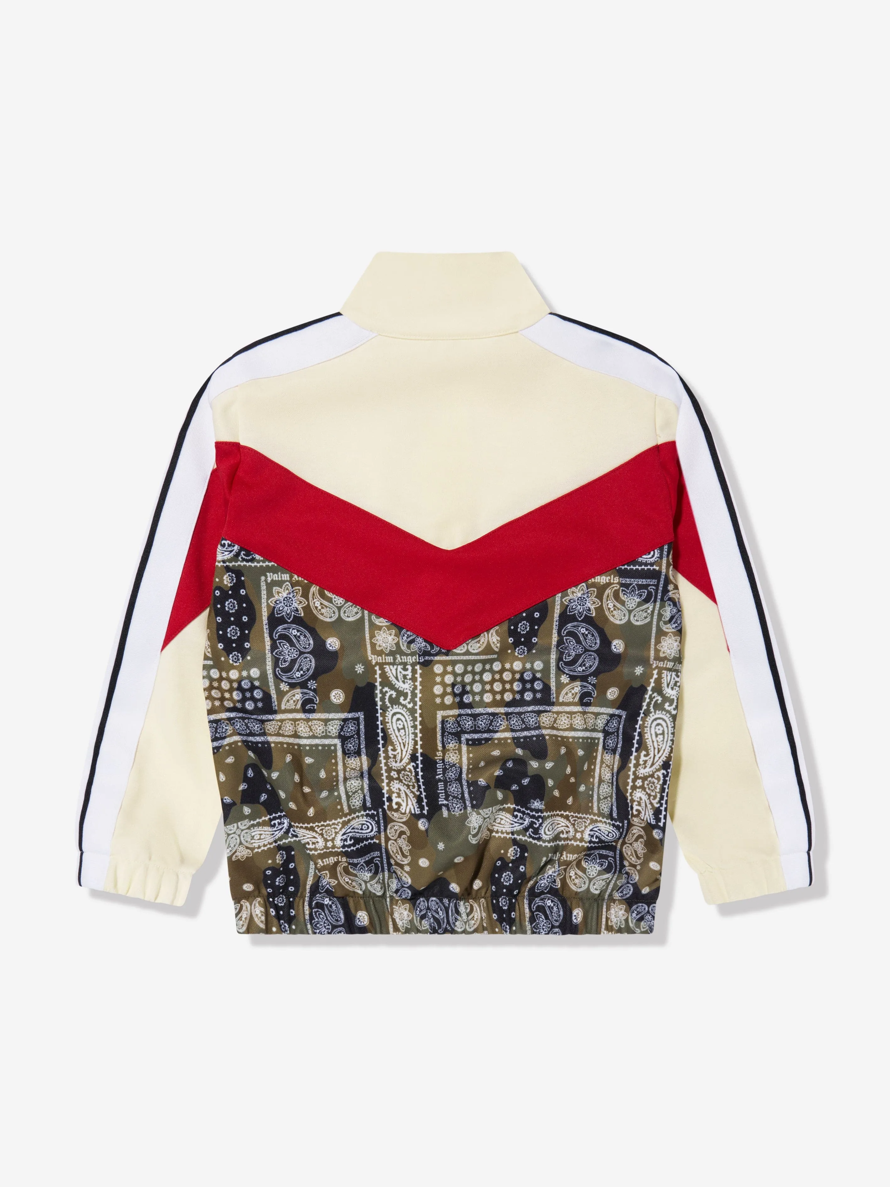 Palm Angels Boys Colourblock Camo Track Jacket in White