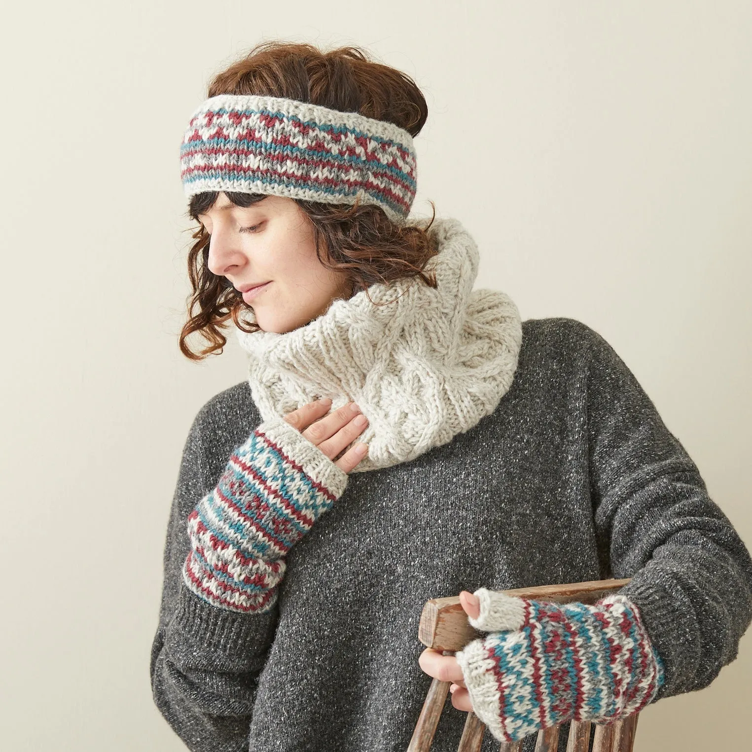 PESHA Fair Isle Lined Wool Earwarmer (WS)