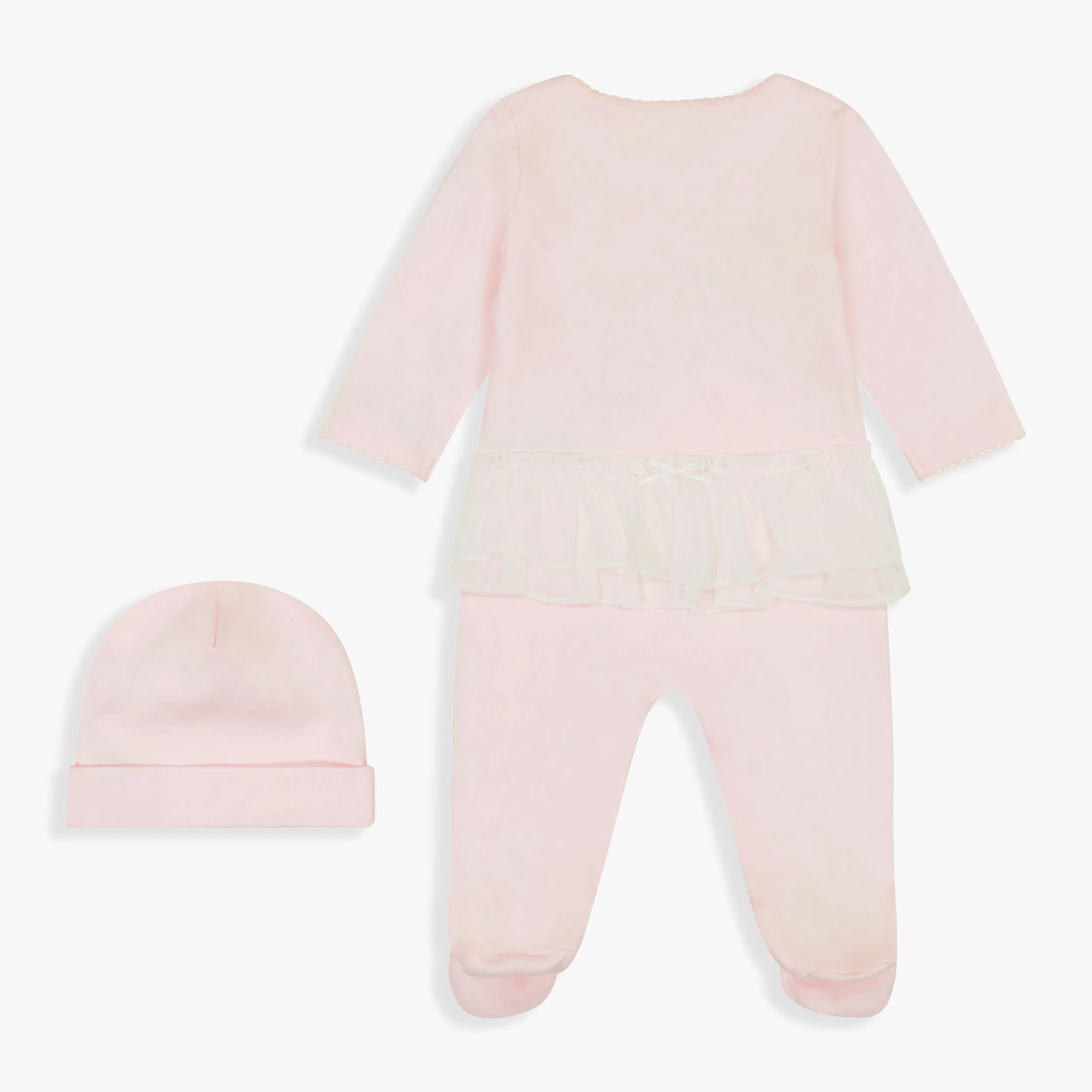 Pink Rosette Footie & Hat Set