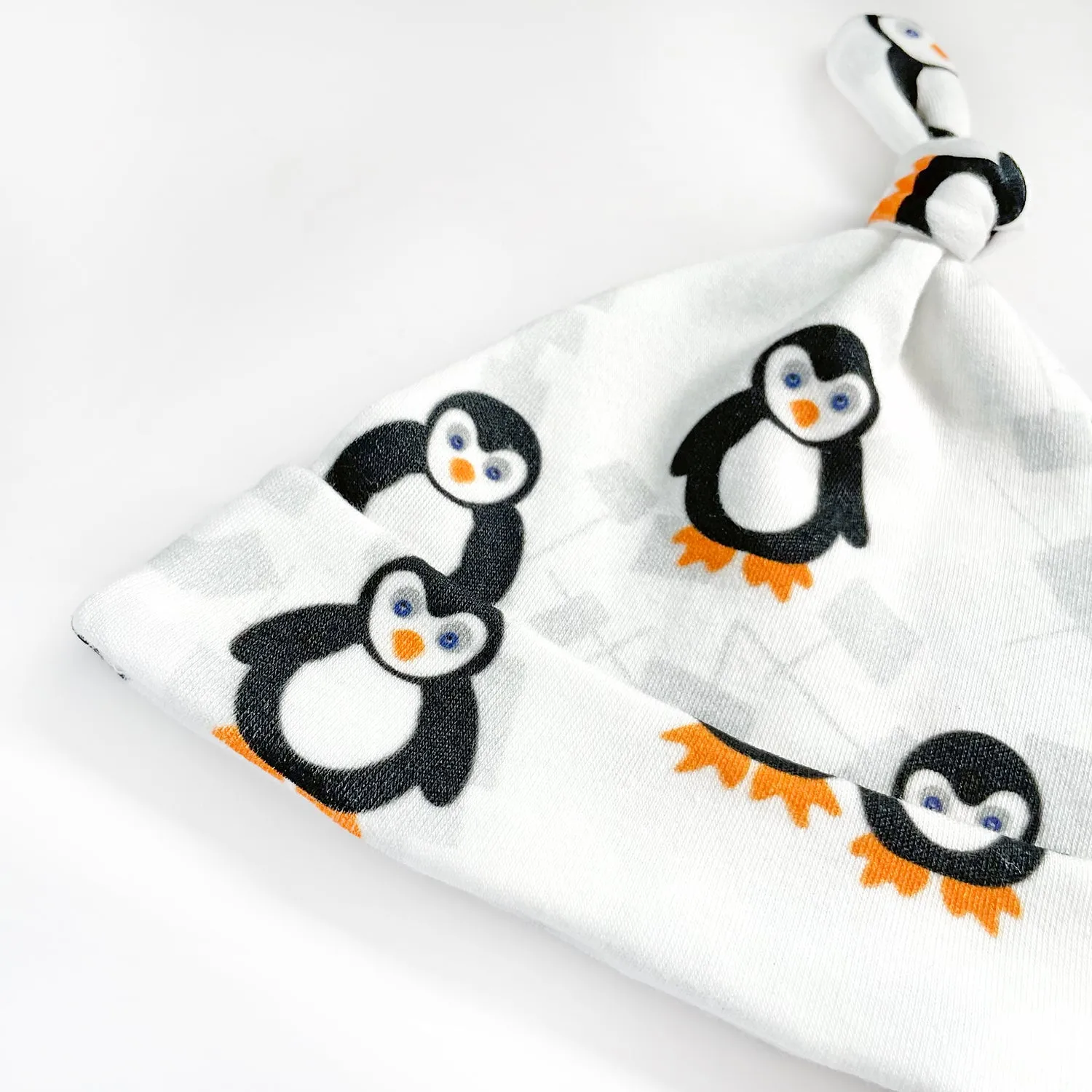 Playful Penguins Baby Hat (0-3M) - Organic Cotton