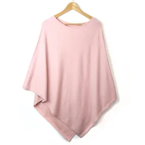 POM Baby Pink Recycled Blend Fine Knit Poncho