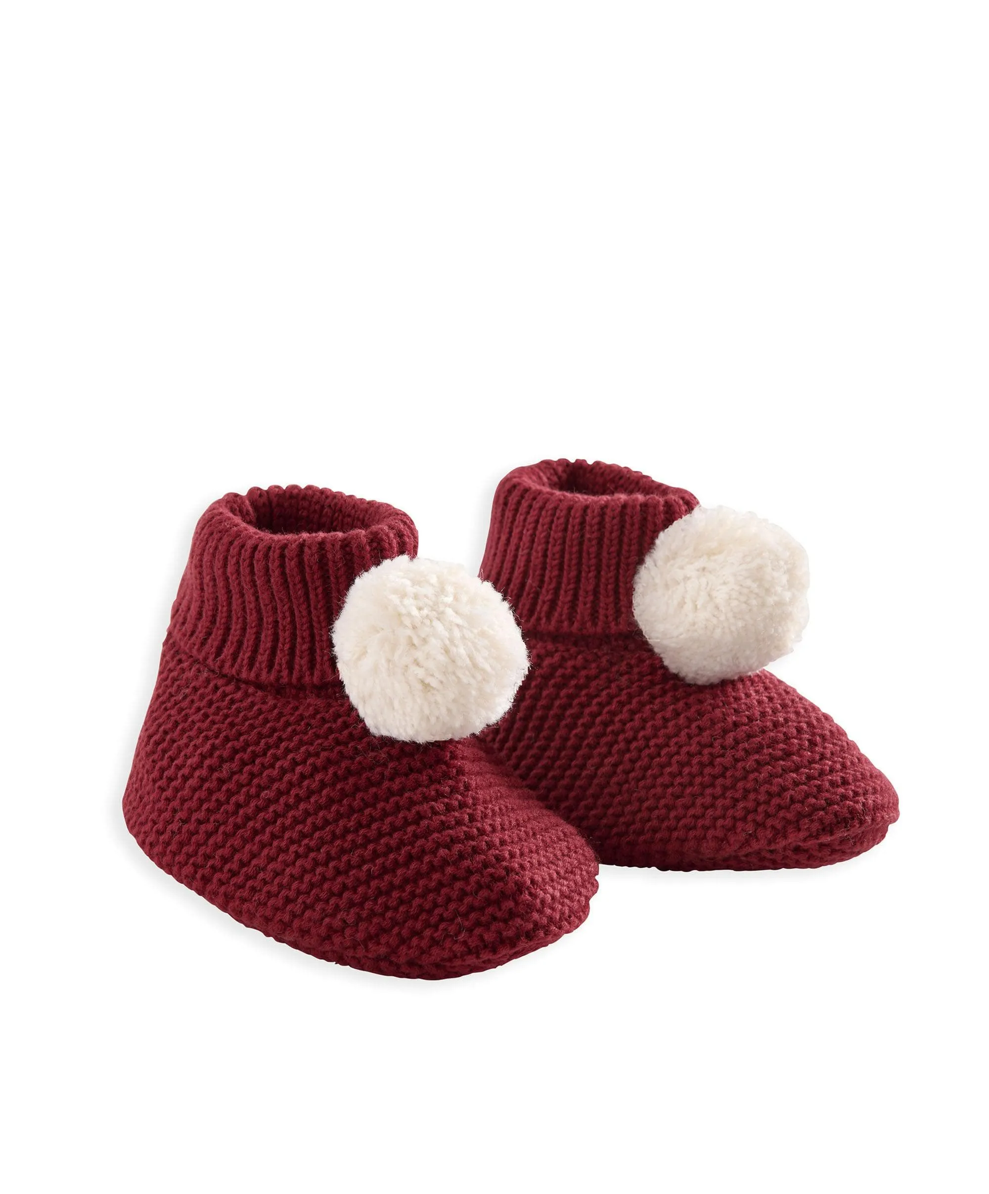 Pom Pom Booties - Red