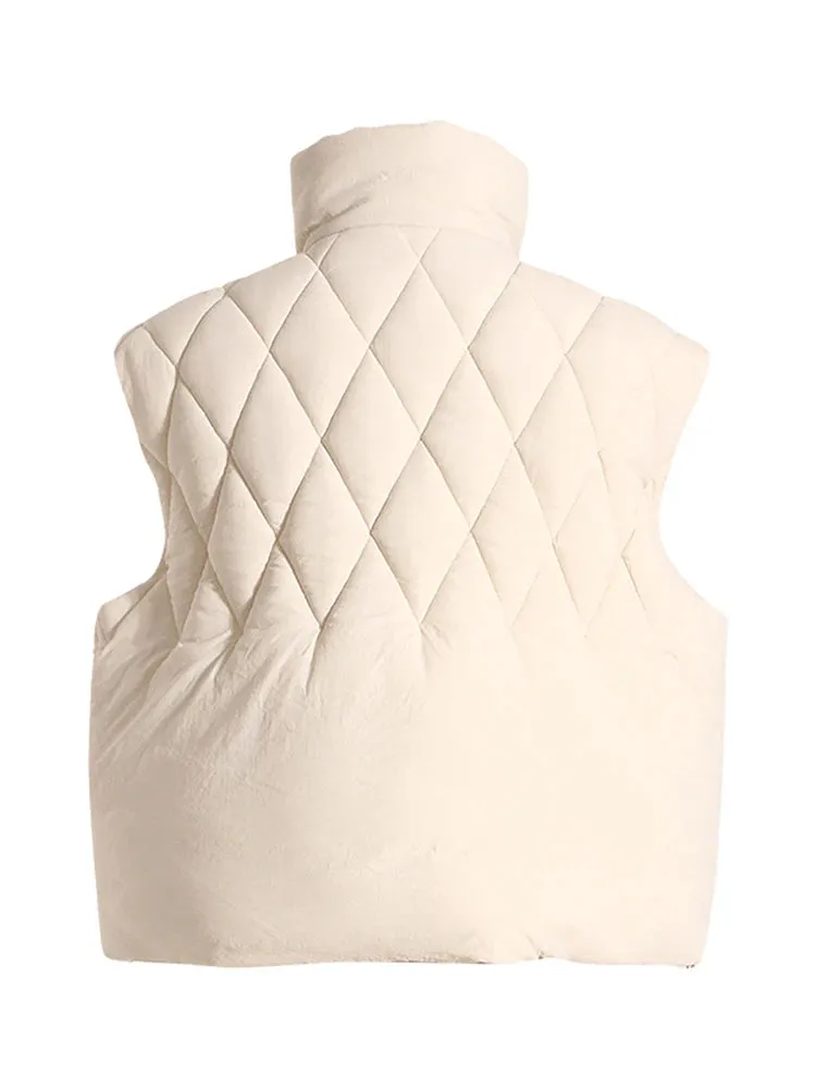 Pre Order:  Tasseled Diamond Sleeveless Puffer Jacket