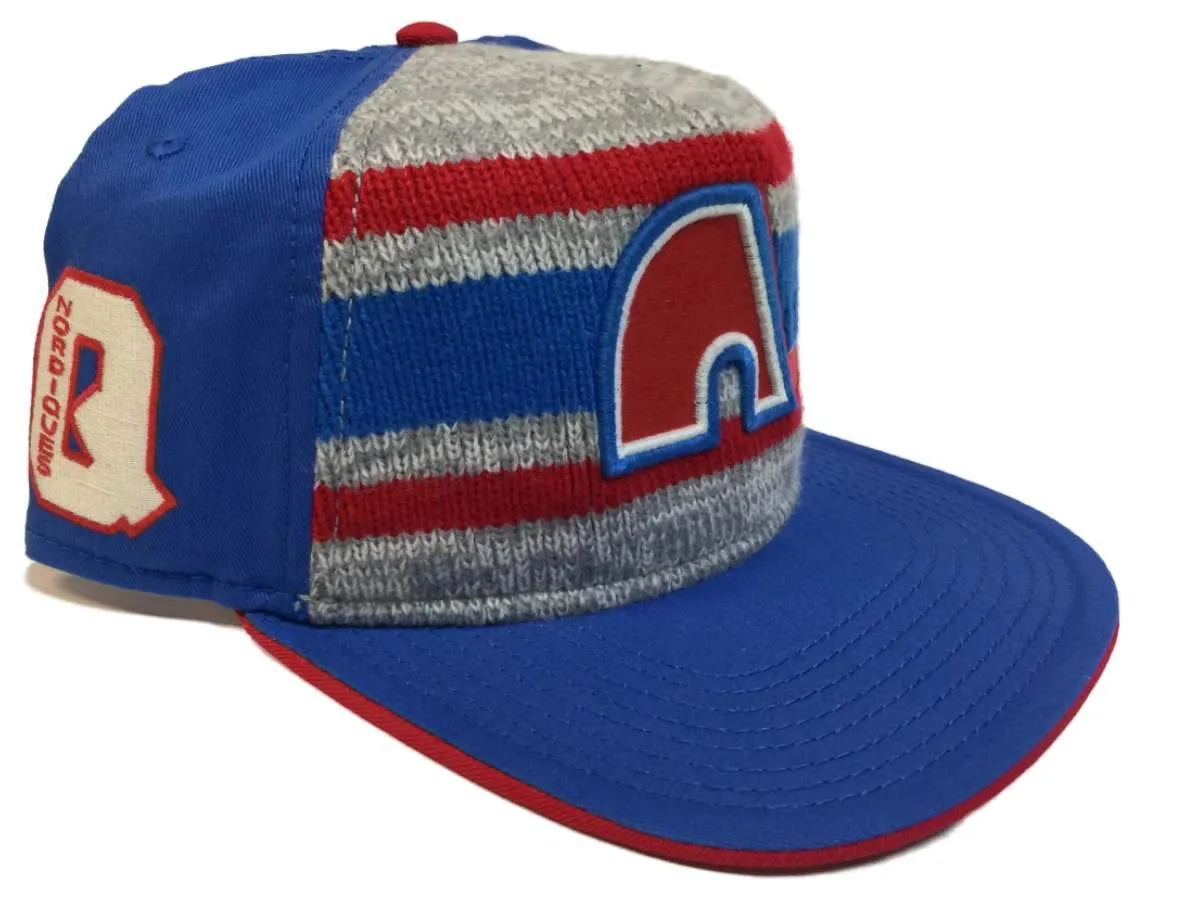 Quebec Nordiques Fanatics Blue "Dispatch" Knit Adj. Snapback Flat Bill Hat Cap