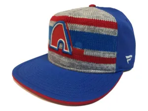 Quebec Nordiques Fanatics Blue "Dispatch" Knit Adj. Snapback Flat Bill Hat Cap