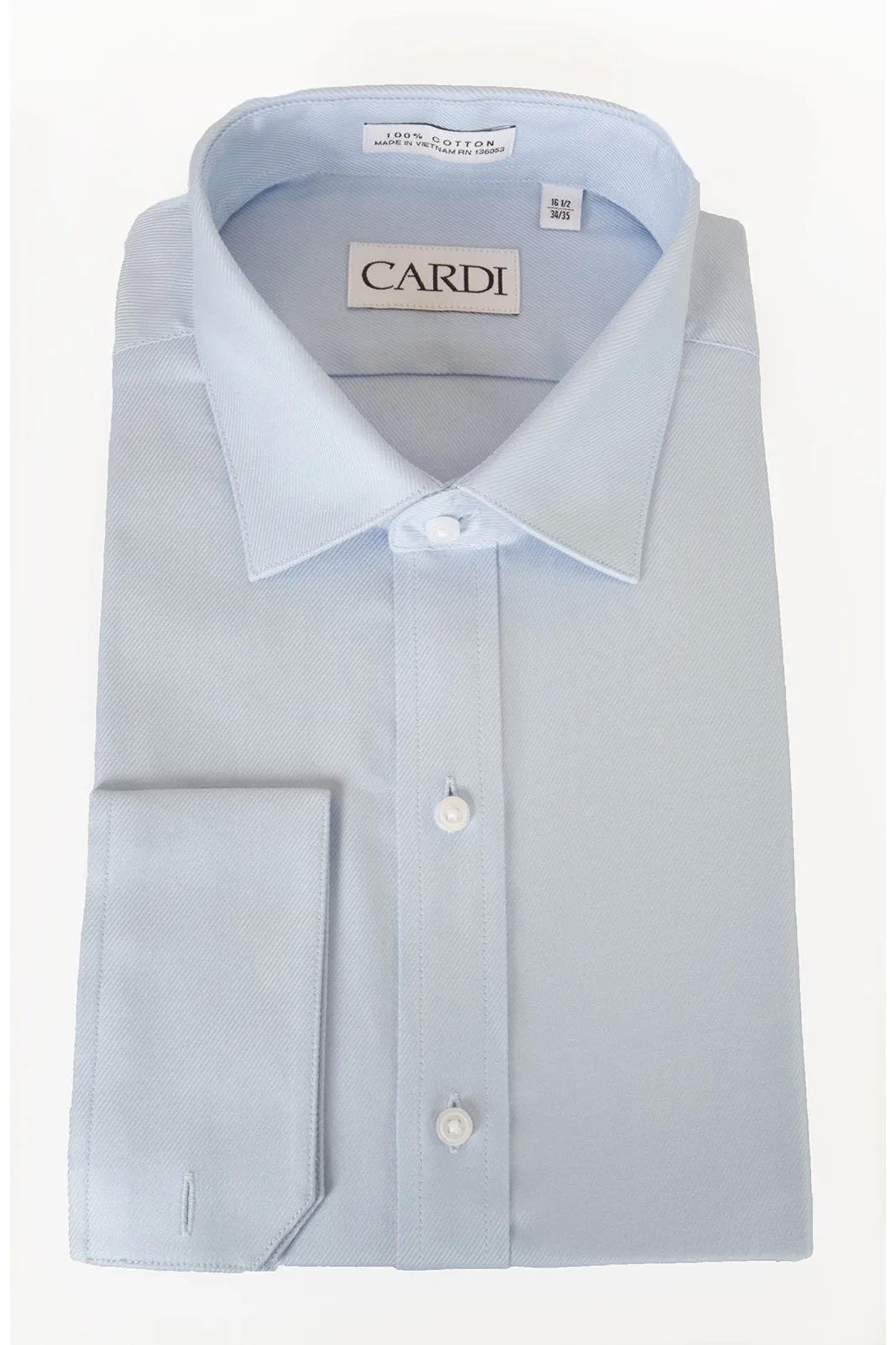 "Jamison" Blue Twill Spread Collar Dress Shirt