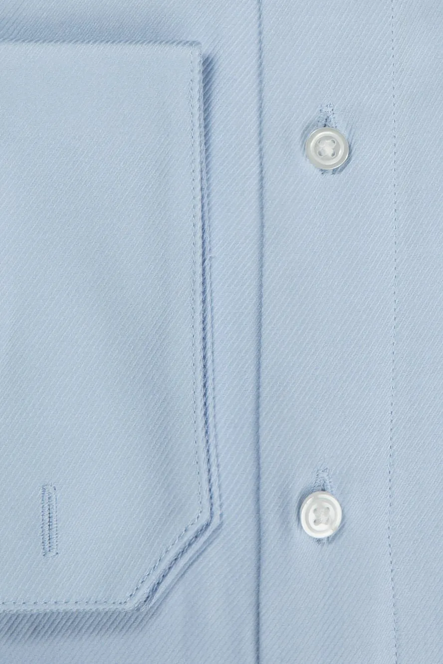 "Jamison" Blue Twill Spread Collar Dress Shirt