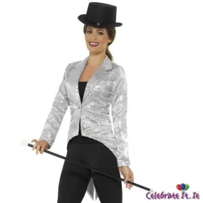 Sequin Tailcoat Jacket - Silver (F)