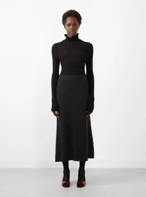 Sheer Gauze Turtleneck Black