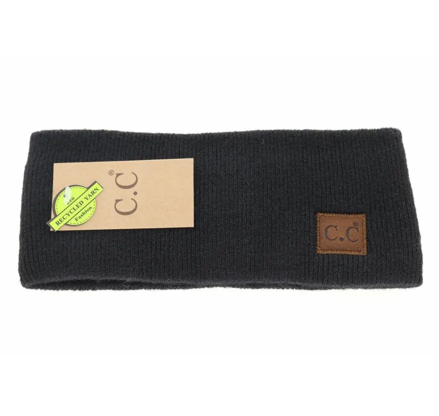 Soft Ribbed Leather Patch CC Head Wrap