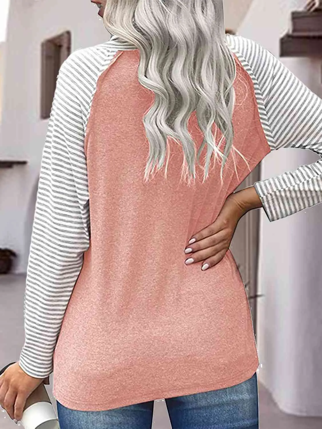 Striped Turtleneck Long Sleeve T-Shirt