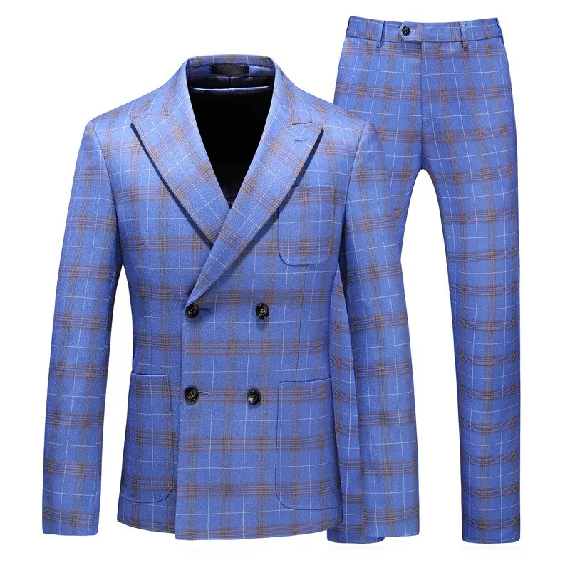 Suit Wholesale Autumn New Large Double Breasted Men's Suit 3-piece Se