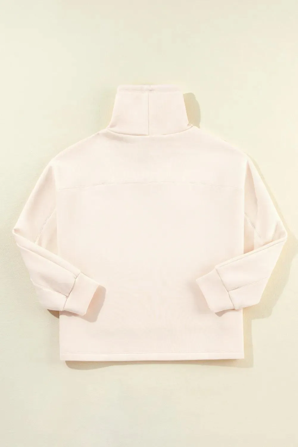 Sweatshirt Drawstring Turtleneck Long Sleeve Cotton Blend Hoodie