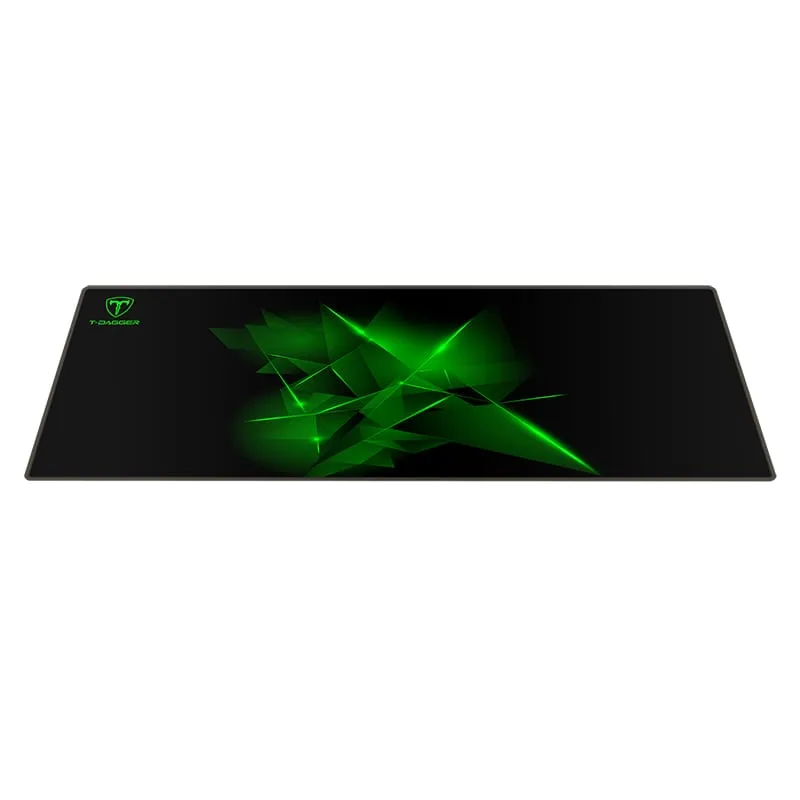 T-Dagger Geometry Large Size 780Mm X 300Mm X 3Mm|Speed Design|Printed Gaming Mouse Pad Black And Green